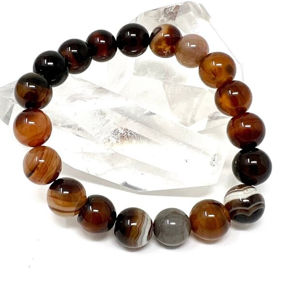 Coffee Agate Bracelet Jewelry crystal beaded accessories handmade boho fashion - Picture 5 of 9